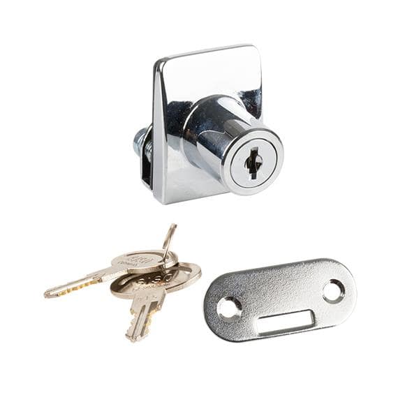 Siso Glastürschloss SQUARE für Glasstärke 4 - 6 mm, Chrom poliert verschiedenschließend